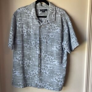 Cremiux Classics Tropical Shirt Men's Large Light Blue Short Sleeves